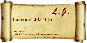 Lorencz Júlia névjegykártya