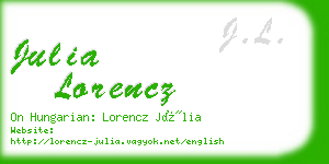 julia lorencz business card